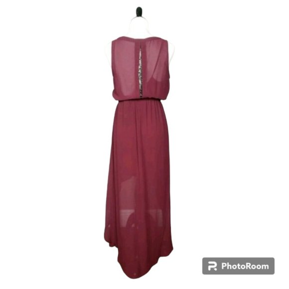 Maroon High Low Dress Size Small - Picture 3 of 3